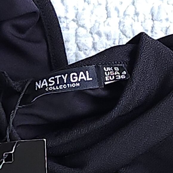 NWT Nasty Girl Black High Neck Bodycon Dress, Size 4 - Picture 7 of 9